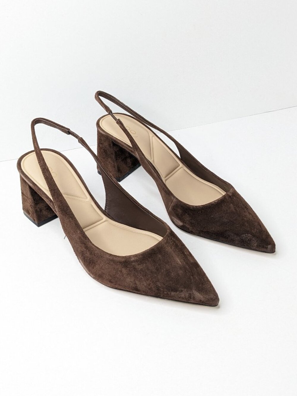 Aldo Uliana Slingback Pumps Chocolate Suede Womens 10